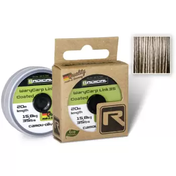 Ø0,80mm Radical Plecionka w otulinie WaryCarp 35 20m 15,8kg,35lbs camou-olive